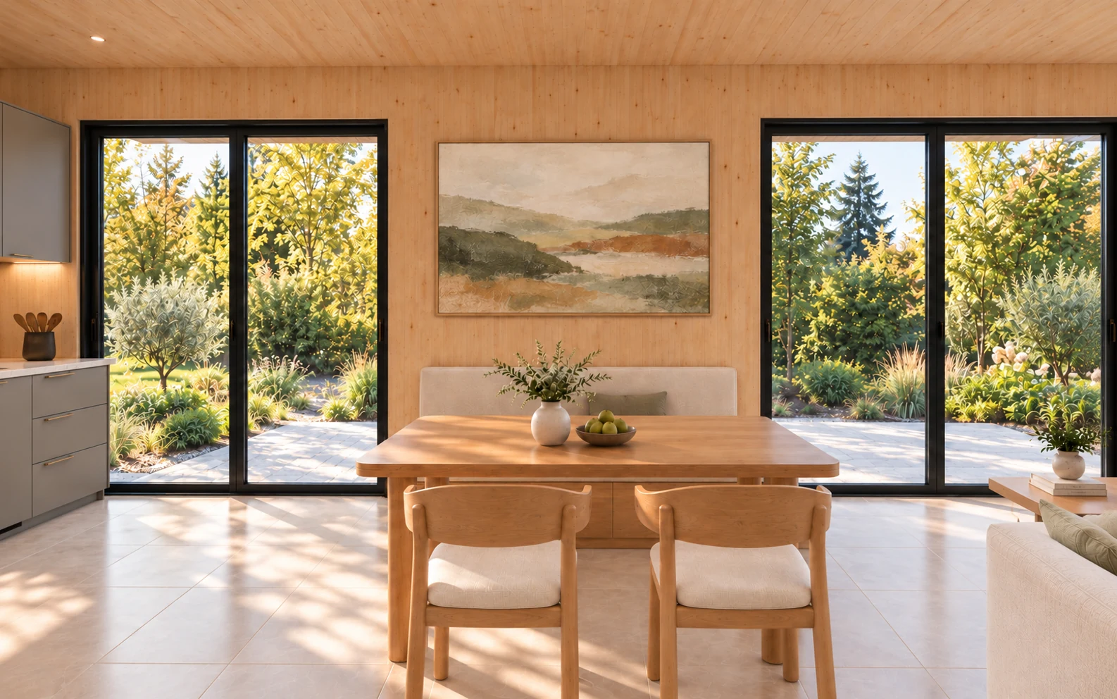 Dining space connecting to the garden