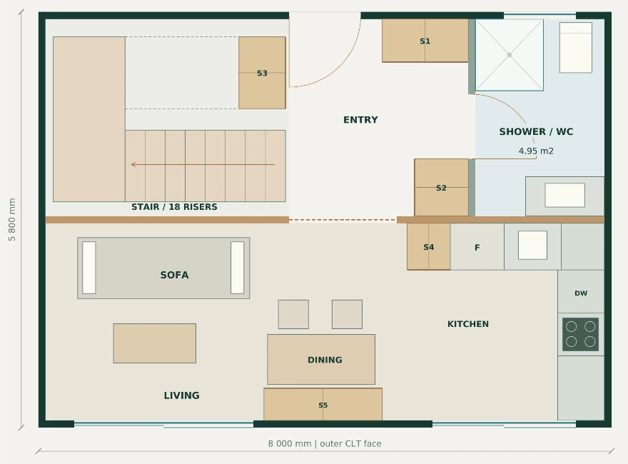 Actual first floor plan of the featured house