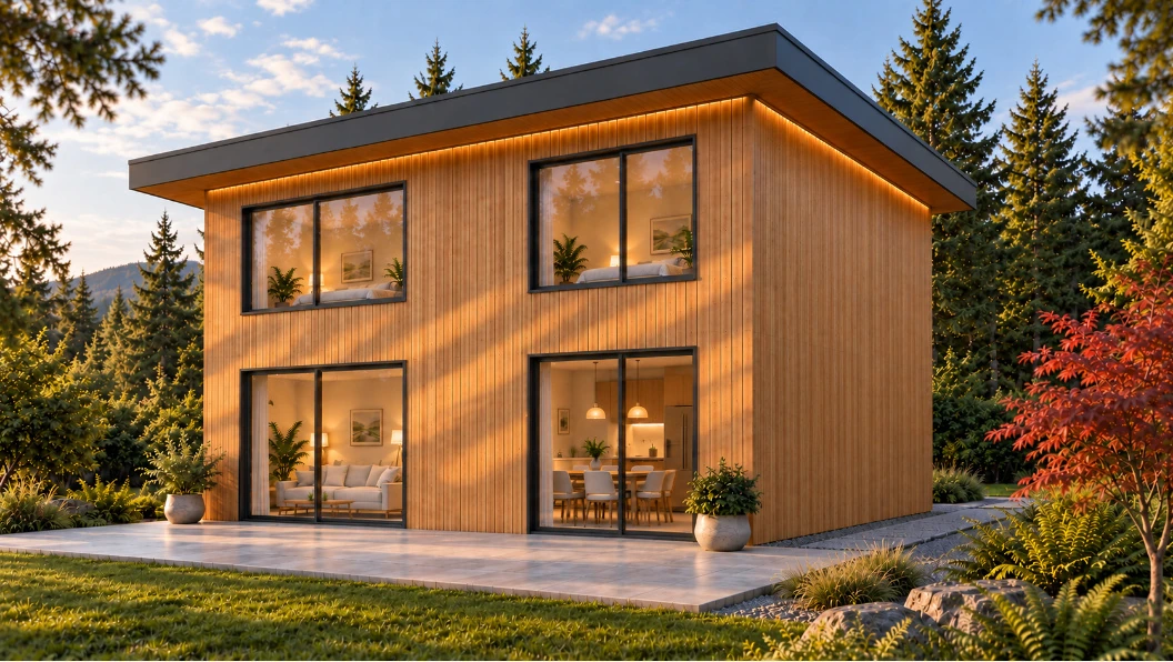 Featured two-floor timber home concept