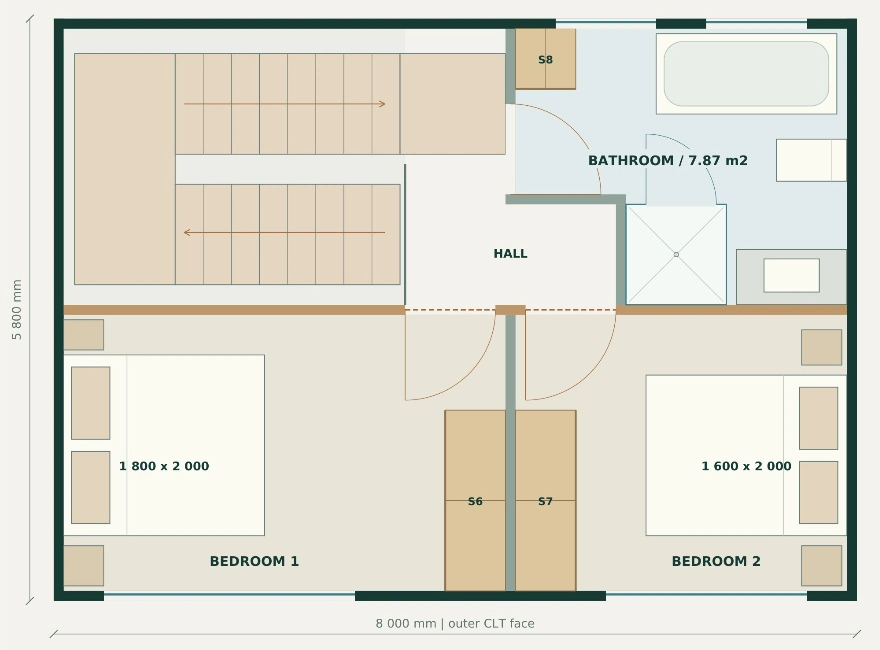 Actual second floor plan of the featured house